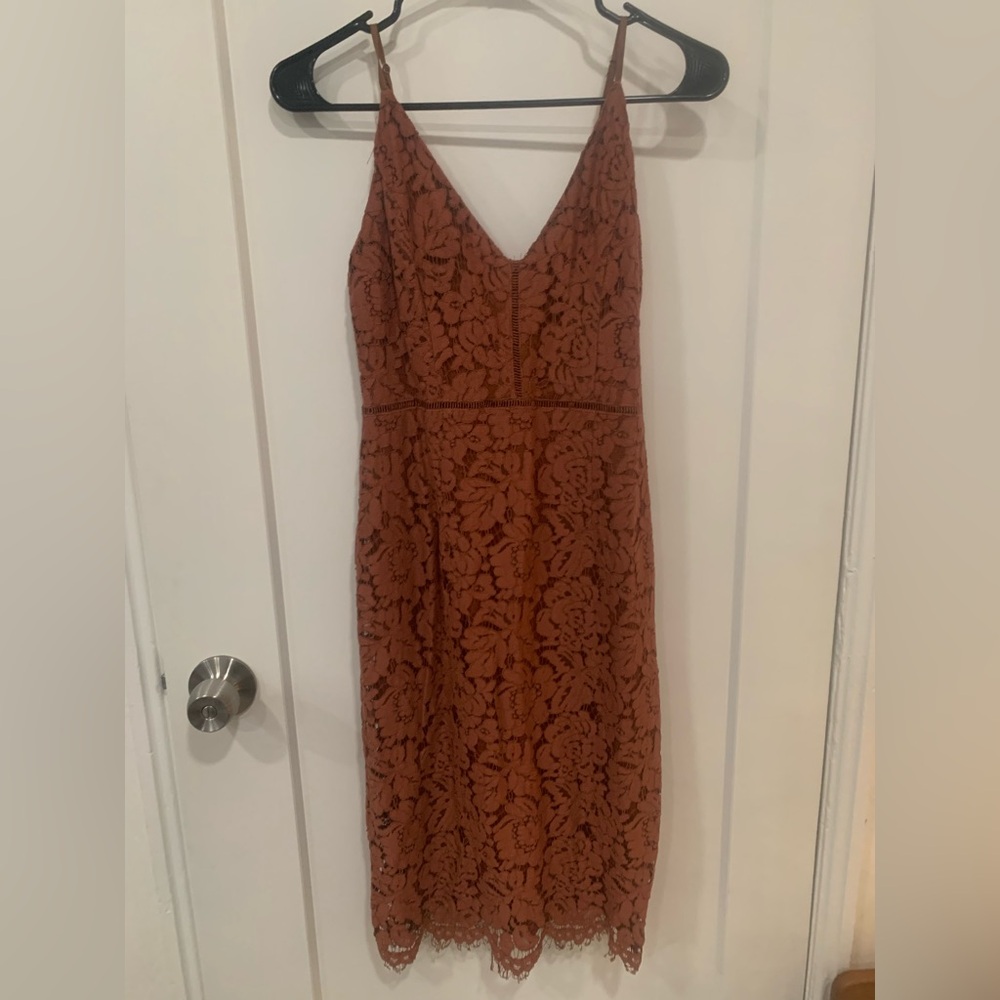 Astr Lace V-Neck Dress